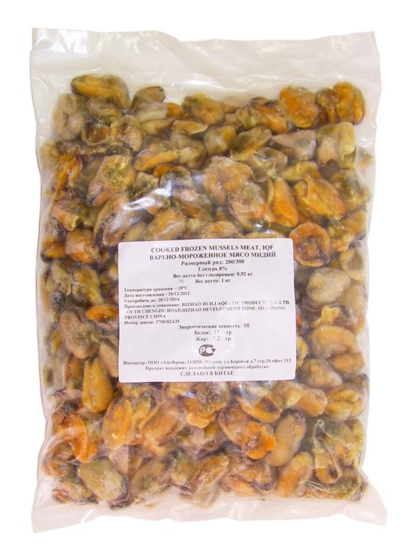 Мидии очищенные 200/300 с/м, 1кг Мидии очищенные 200/300 с/м, 1кг