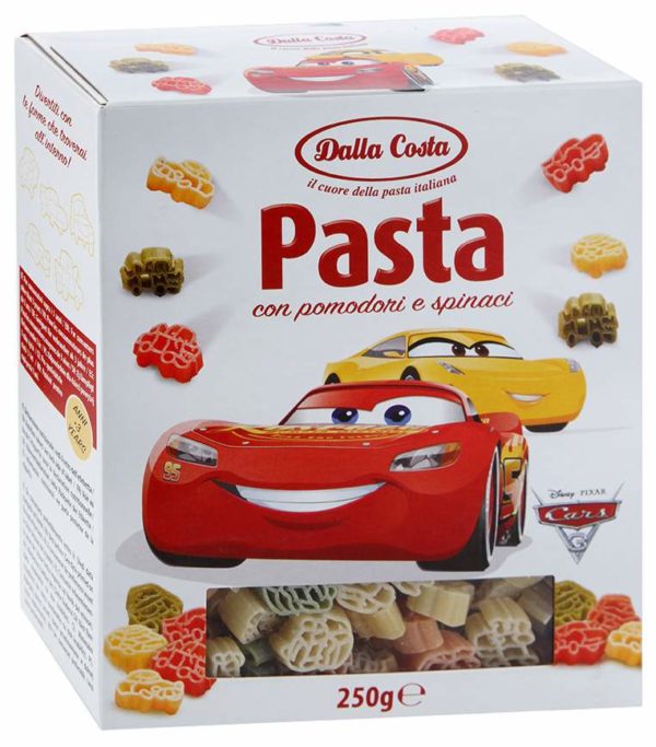 Макаронные изделия Dalla Costa Disney Тачки трехцветные, 250 г