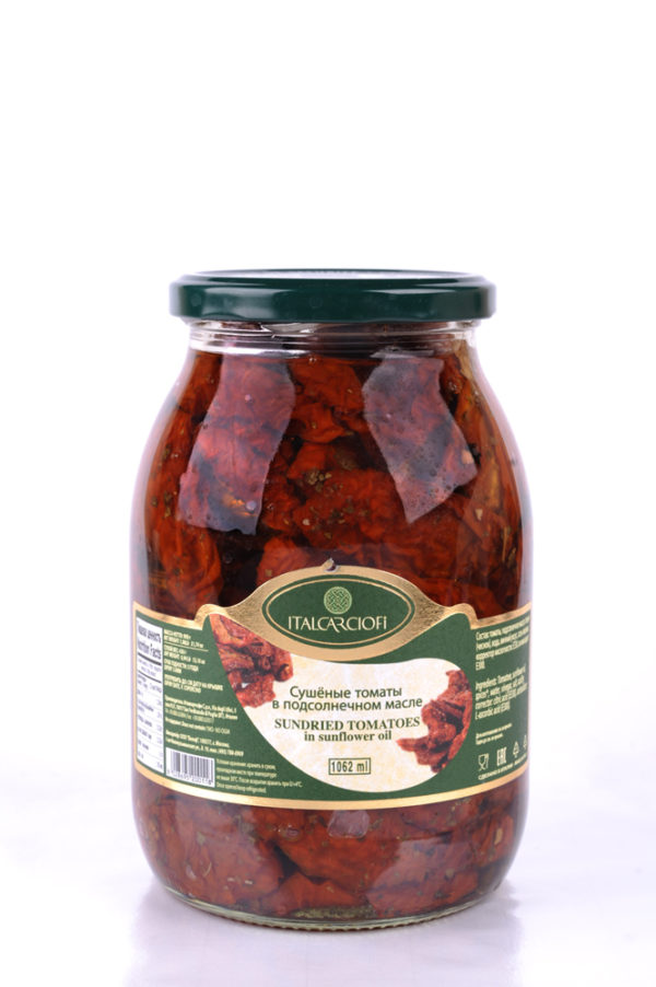 Томаты сушёные вяленые в масле ItalCarciofi, 900 гр/1062 мл