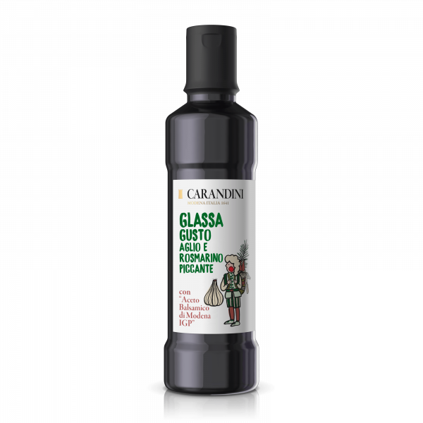 Соус Carandini "Glassa" с ароматом чеснока и розмарина, с добавлением бальзамического уксуса Модены (0,250л) Соус Carandini "Glassa" с ароматом чеснока и розмарина, с добавлением бальзамического уксуса Модены (0,250л)