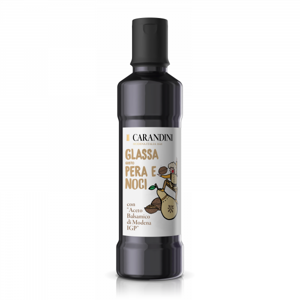 Соус Carandini "Glassa" с ароматом груши и грецкого ореха, с добавлением бальзамического уксуса Модены (0,250л) Соус Carandini "Glassa" с ароматом груши и грецкого ореха, с добавлением бальзамического уксуса Модены (0,250л)