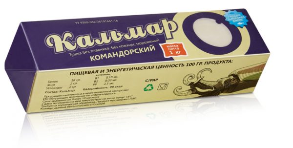 Кальмар командорский очищенный, 1кг